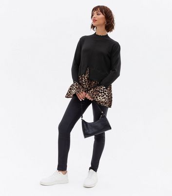 Click to view product details and reviews for Blue Vanilla Black Leopard Print 2 In 1 Jumper New Look.