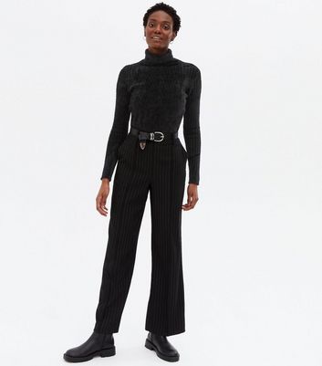 Click to view product details and reviews for Blue Vanilla Black Fluffy Ribbed Roll Neck Jumper New Look.