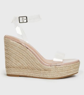 Clear store espadrille wedges