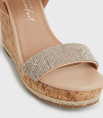 Diamante hot sale wedge sandals