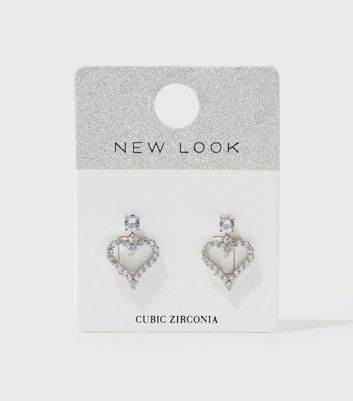 Damen Accessoires Crystal Cubic Zirconia Heart Doorknocker Earrings