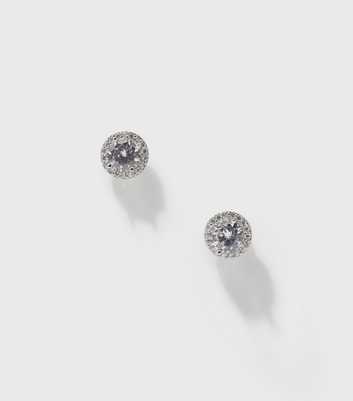 Crystal Cubic Zirconia Round Stud Earrings