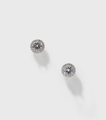 Cubic zirconia round stud on sale earrings