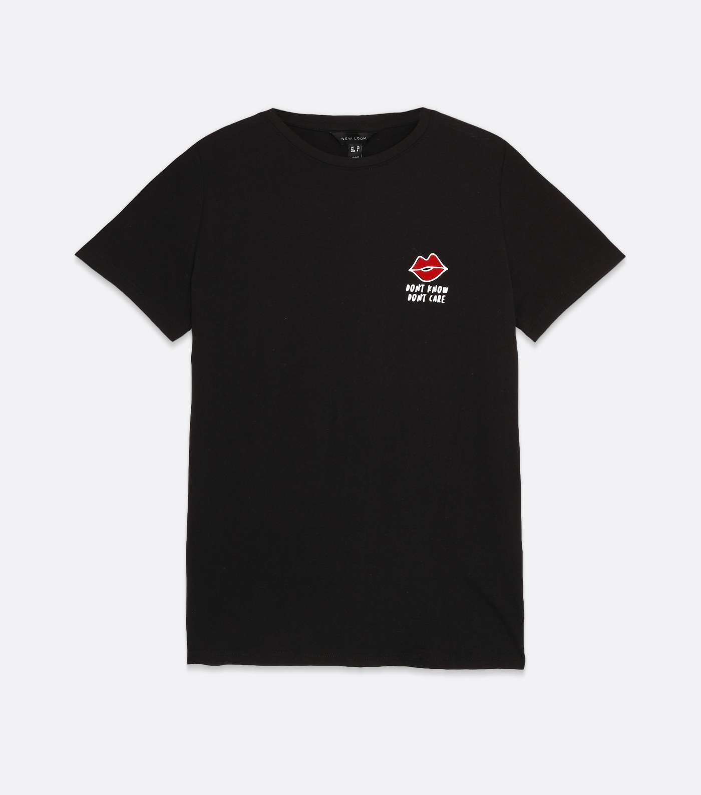 Black Dont Care Lips Logo T-Shirt Image 5