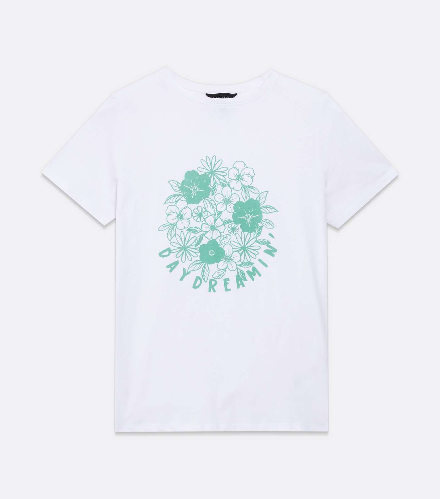 White Floral Daydreamin Logo T-Shirt Image 5