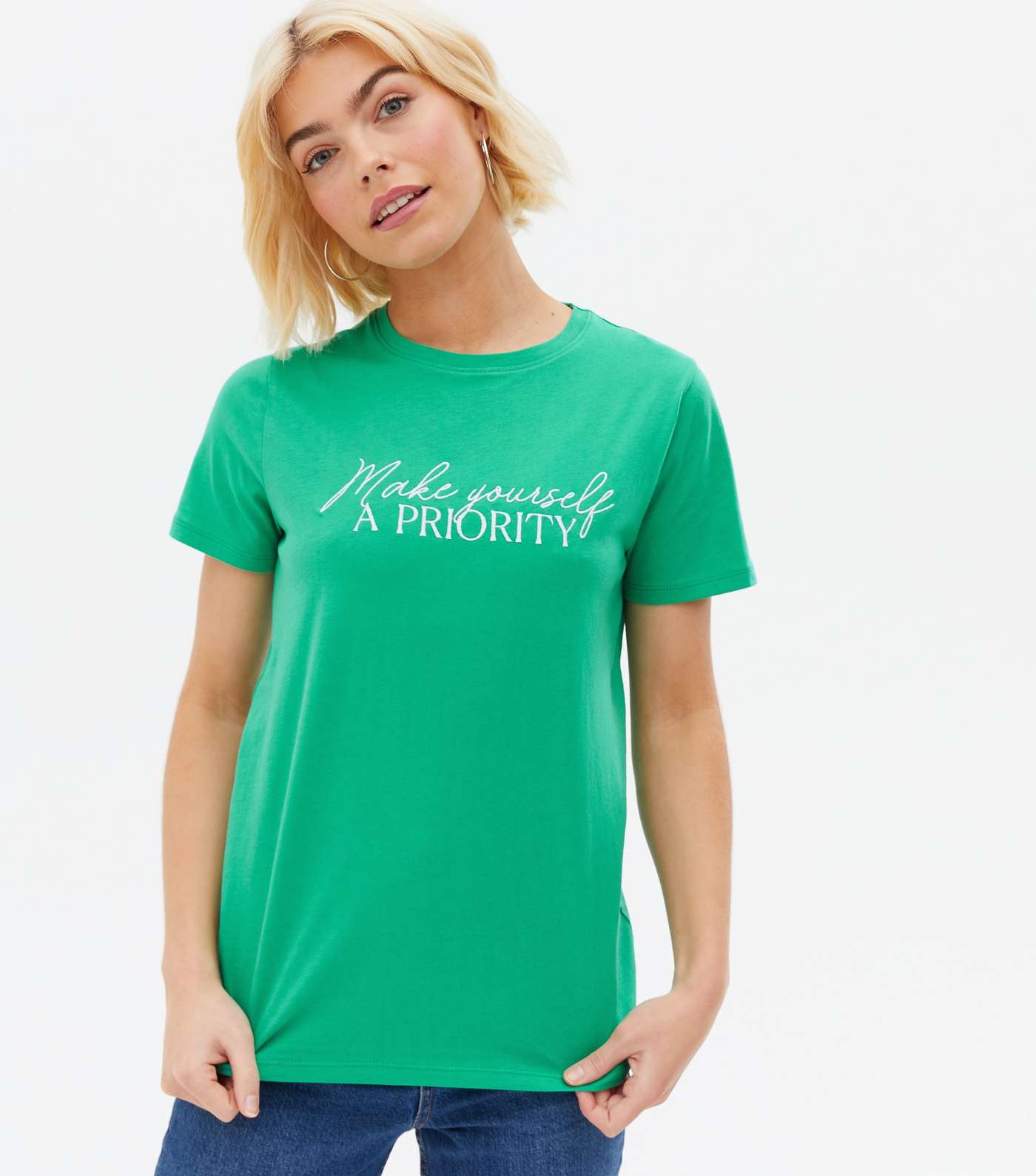 Green Make Yourself a Priority Logo T-Shirt