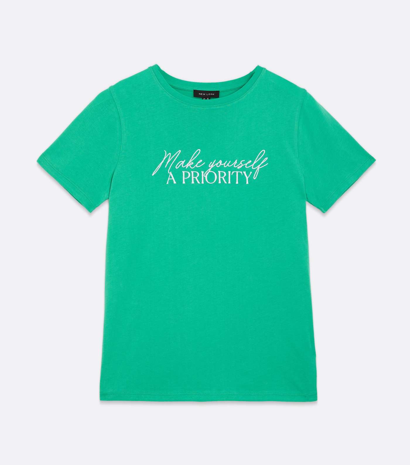 Green Make Yourself a Priority Logo T-Shirt Image 5