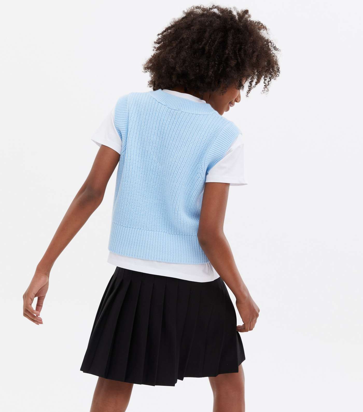 Girls Bright Blue 2-in-1 Vest Jumper T-Shirt Image 4