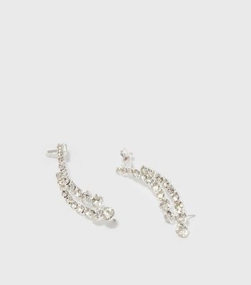 Damen Accessoires Silver Diamanté Ear Cuffs