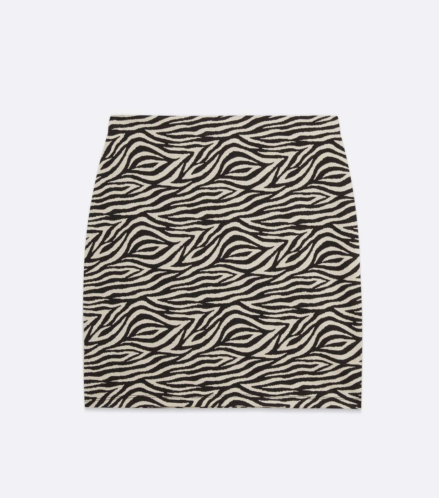 Black Zebra Print Jersey Mini Tube Skirt Image 5