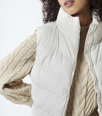 padded cream gilet