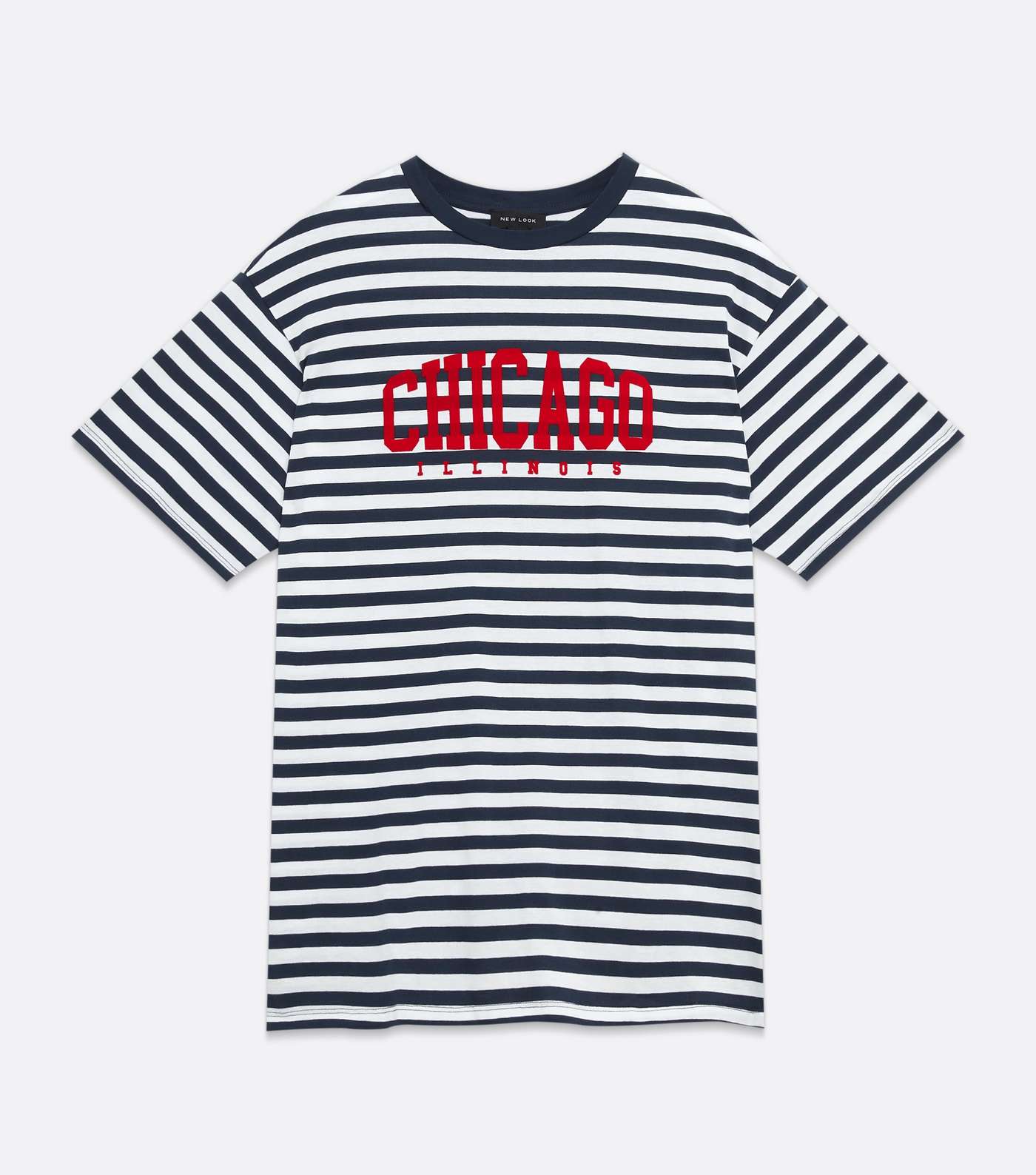 Blue Stripe Chicago Oversized Logo T-Shirt Image 5