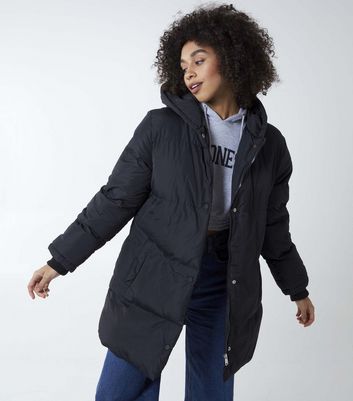 Blue Vanilla Black Hooded Puffer Jacket 