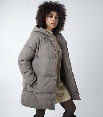 Click to view product details and reviews for Blue Vanilla Grey Hooded Puffer Jacket New Look.