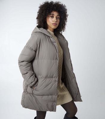 new look grey padded coat