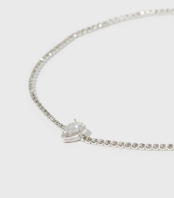 Damen Accessoires Clear Cubic Zirconia Stone Choker Necklace