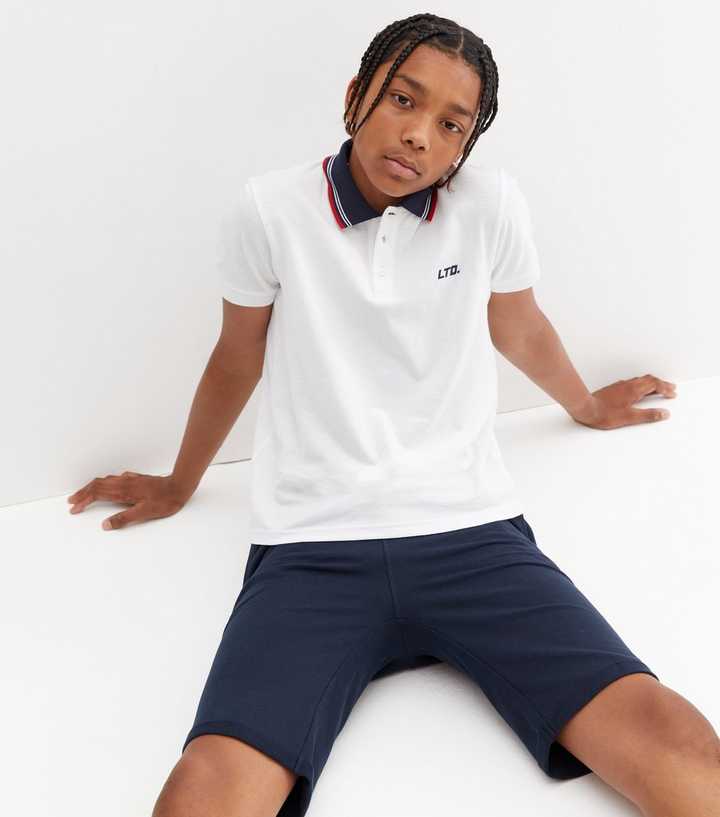 boys white polo top