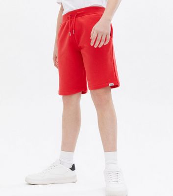 Boys Red Jersey Drawstring Shorts New Look