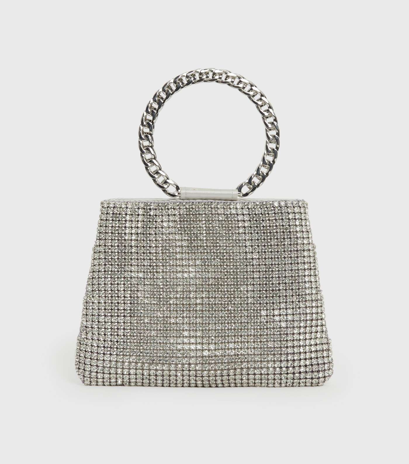 Little Mistress Silver Diamanté Clutch Bag