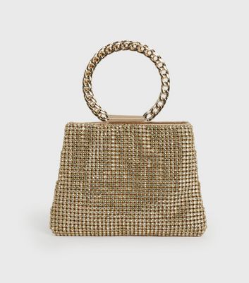 Gold clutch bag hotsell new look