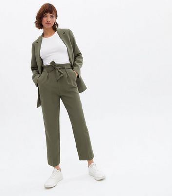 Click to view product details and reviews for Khaki Belted High Waist Trousers New Look.