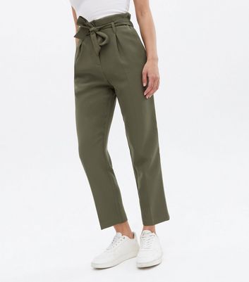 Khaki clearance belted trousers