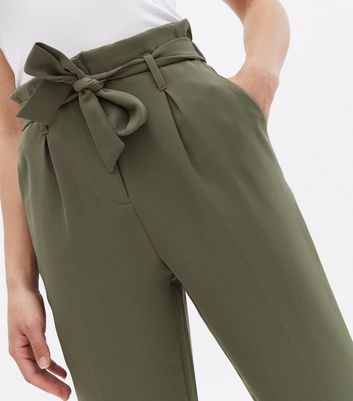 Khaki Belted High Waist Trousers | New Look