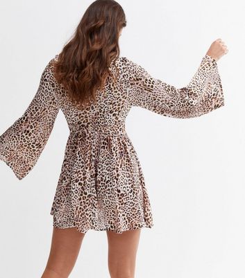 Damen Bekleidung Urban Bliss Brown Leopard Print Cut Out Mini Dress