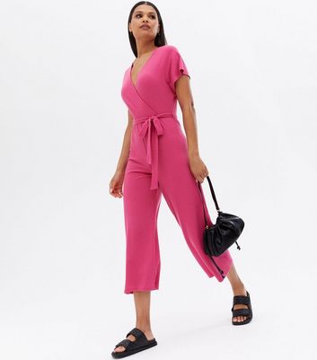 pink ribbed jumpsuit