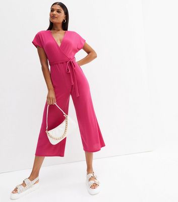 pink ribbed jumpsuit