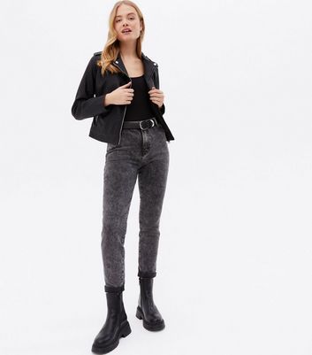 Click to view product details and reviews for Urban Bliss Black Acid Wash Mom Jeans New Look.