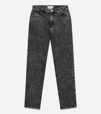 Urban Bliss Black Acid Wash Mom Jeans | New Look