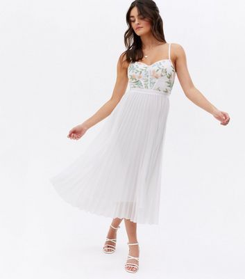 Cream Floral Embroidered Bustier 