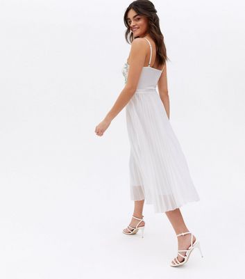 Double layer pleated 2024 cami midi dress