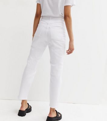 White Waist Enhance Tori Mom Jeans 