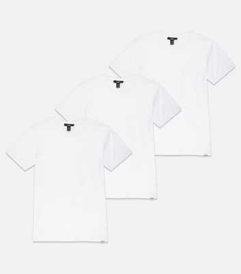 Boys 3 Pack White Crew Neck T-Shirts