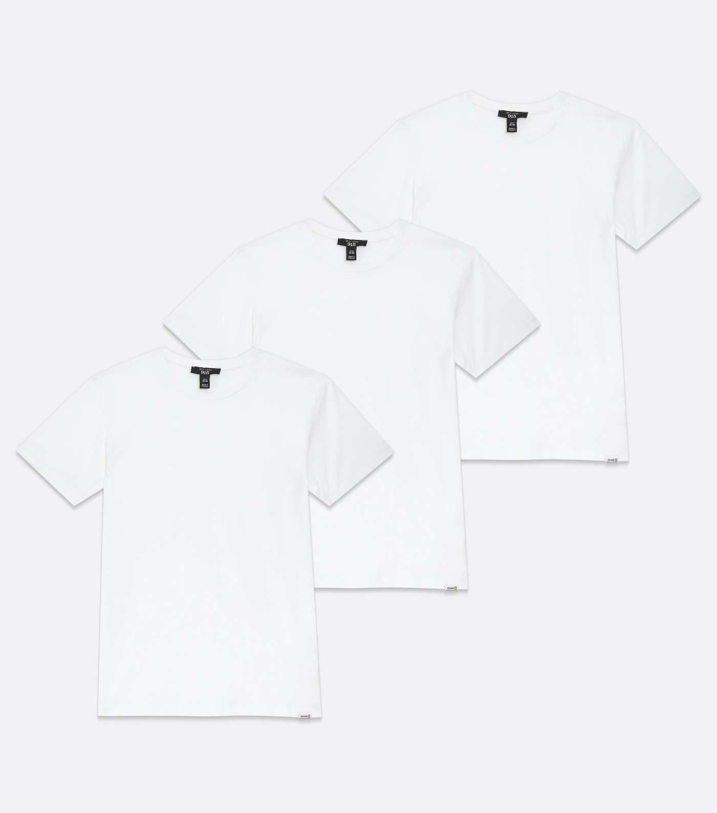 Boys 3 Pack White Crew Neck T-Shirts