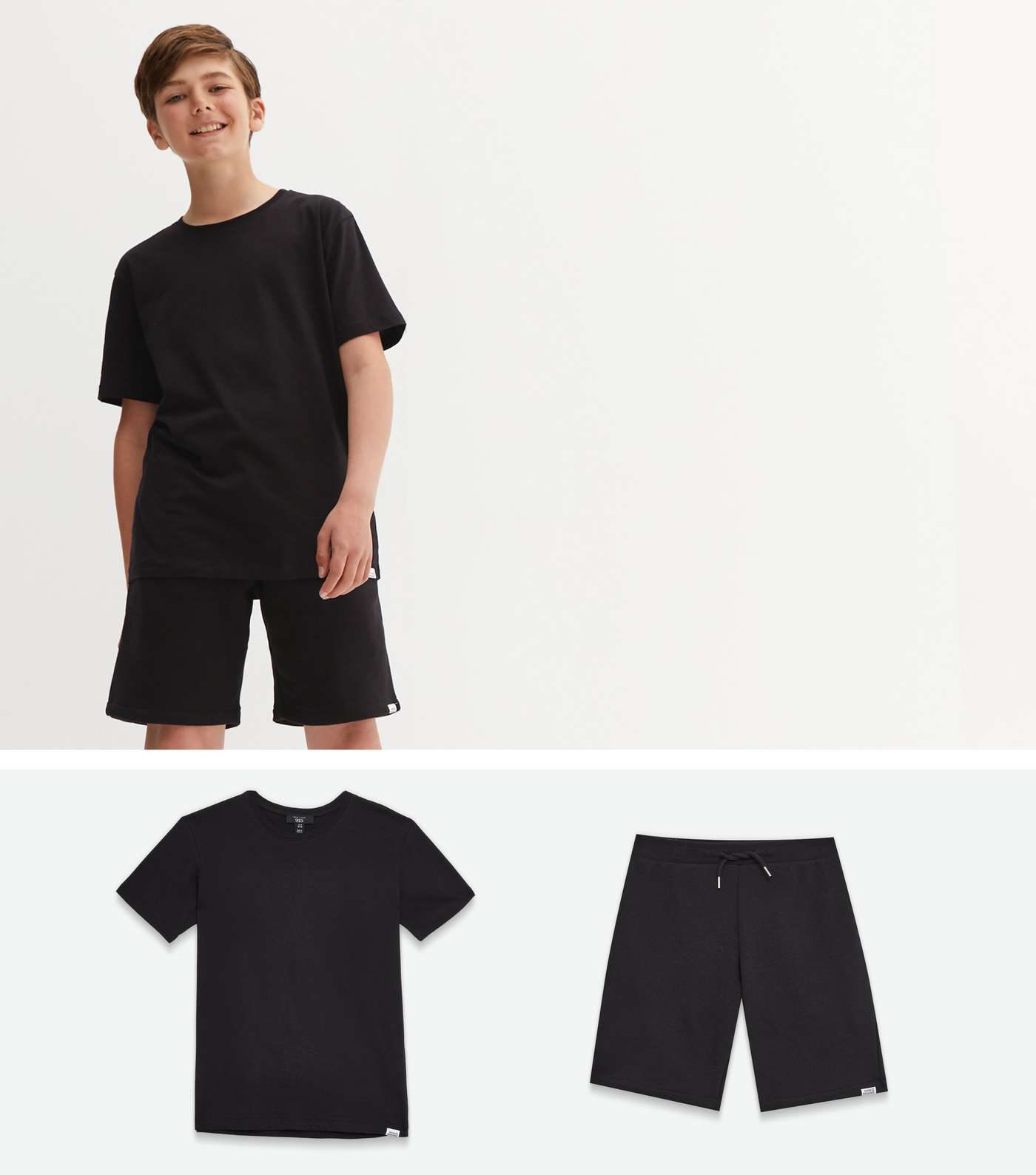 Boys Black Jersey T-Shirt and Shorts Set