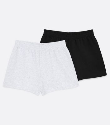 Light Grey and Black Jogger Shorts 
