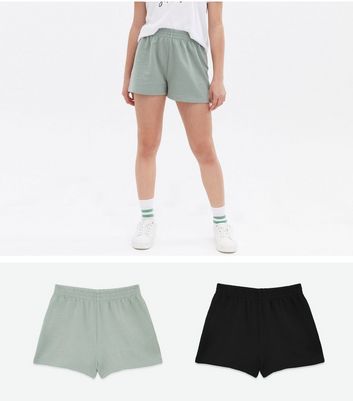 black jogger shorts