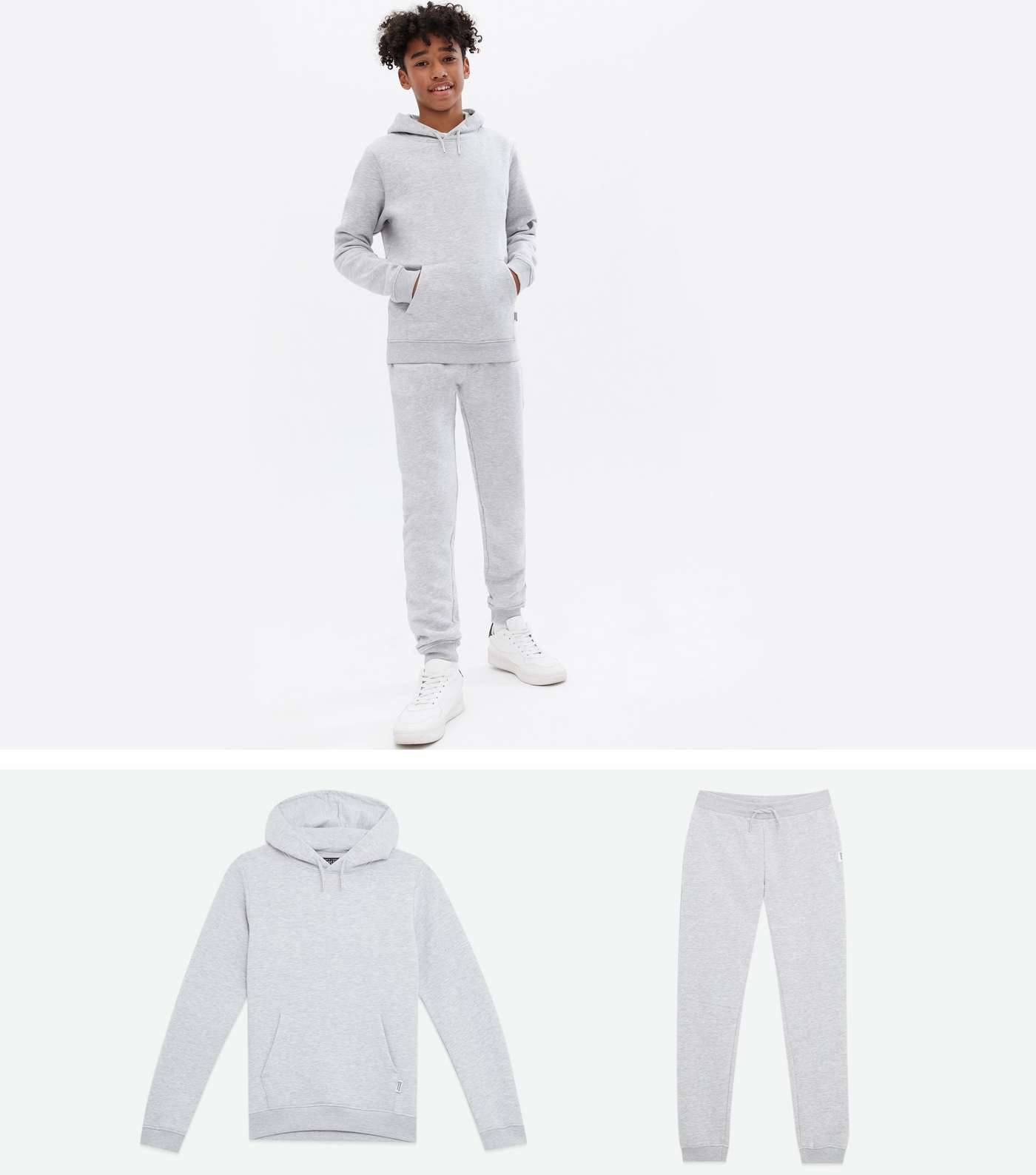 Boys Grey Marl Jersey Hoodie and Jogger Set