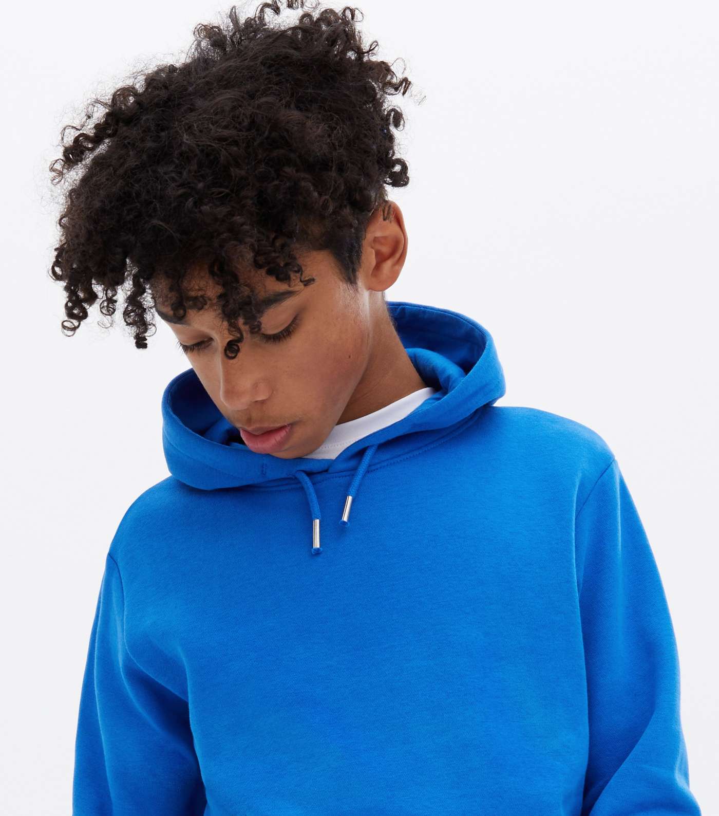 Boys Bright Blue Jersey Hoodie and Jogger Set Image 2