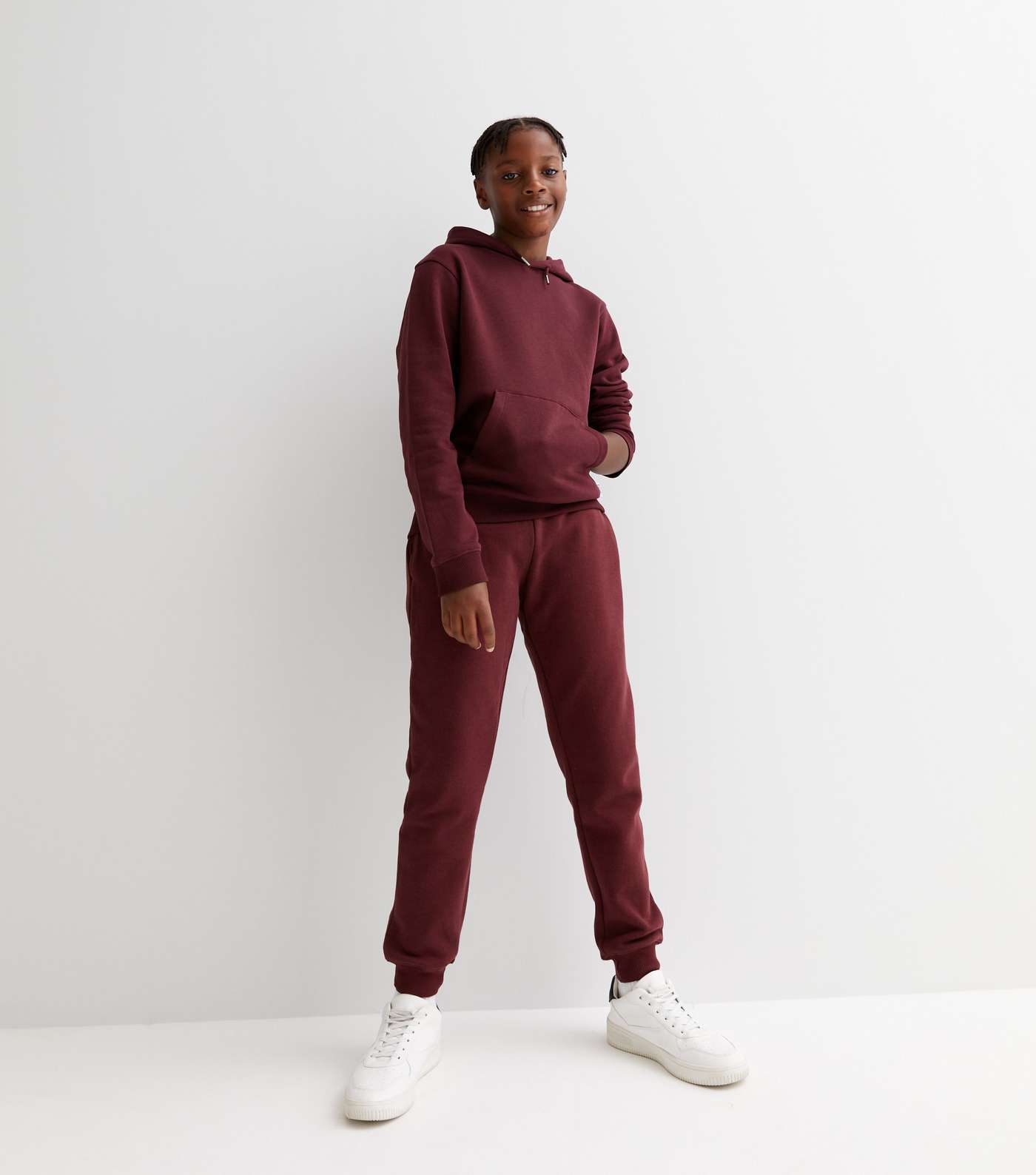 Boys Burgundy Jersey Hoodie and Jogger Set