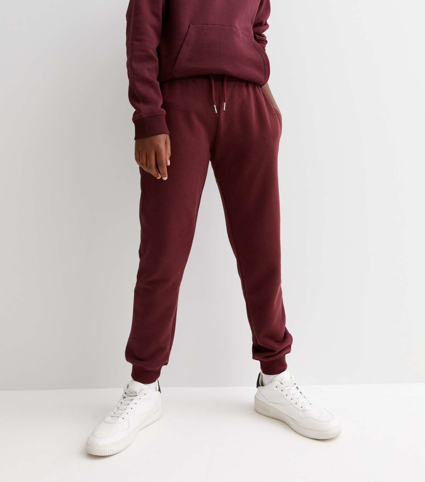 Boys Burgundy Jersey Hoodie and Jogger Set Image 3