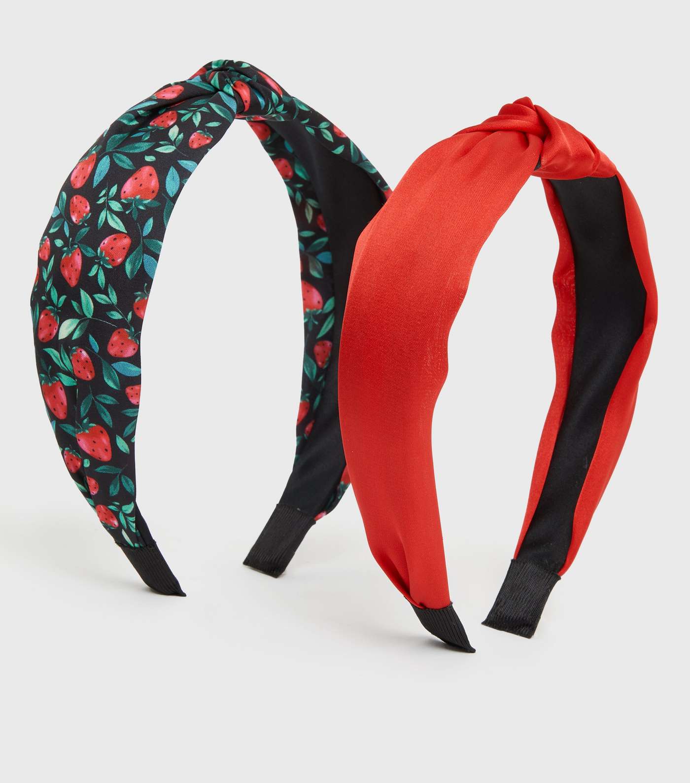 2 Pack Black Strawberry and Red Knot Headbands