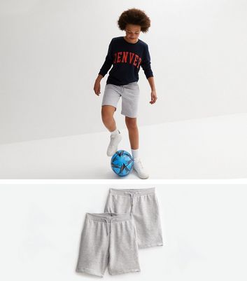 Boys 2 Pack Grey Marl Jersey Shorts