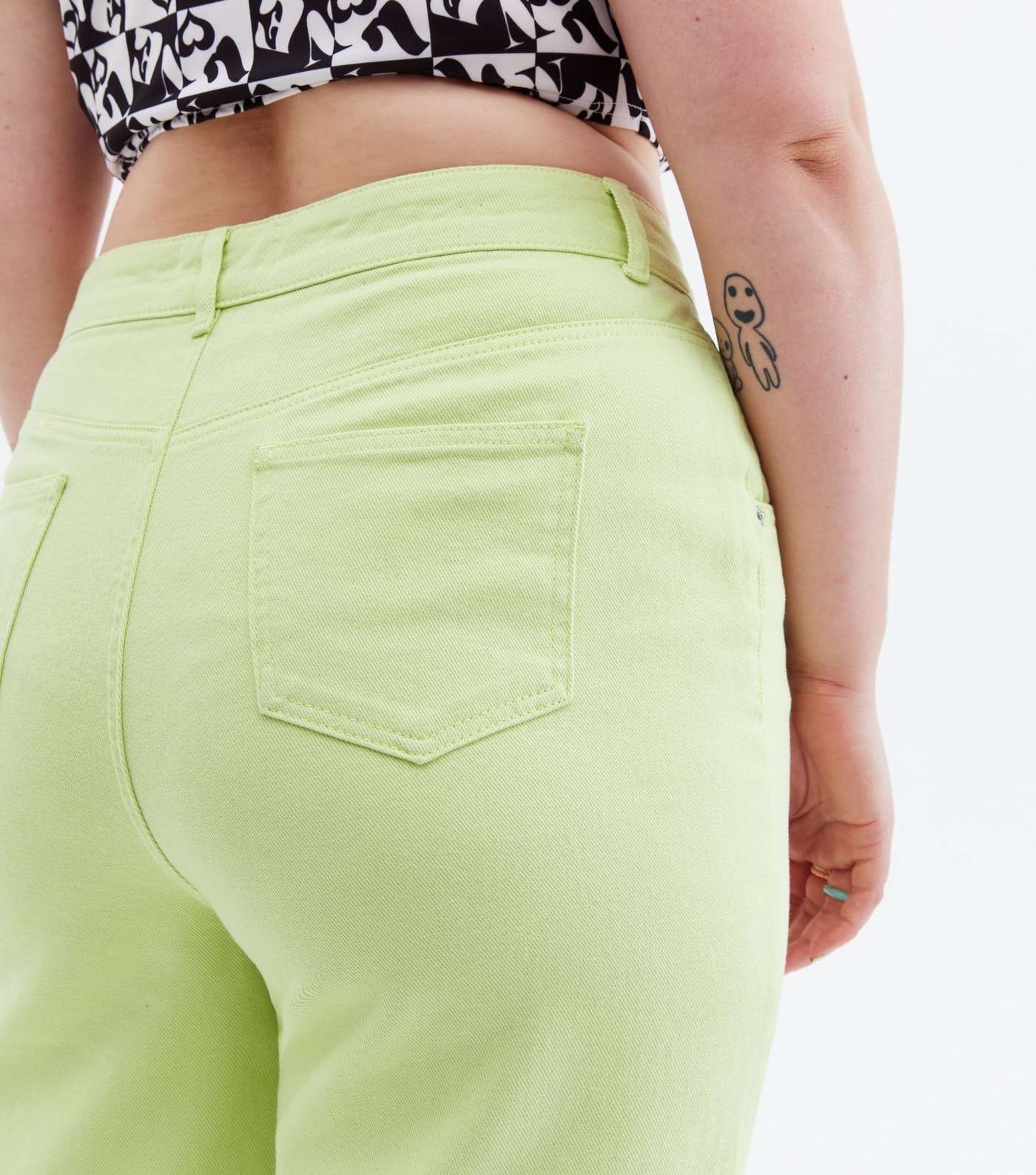 Always Stand Out Curves Lime Green Tapered Jeans Image 3