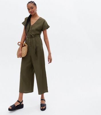 khaki green jumpsuit new look