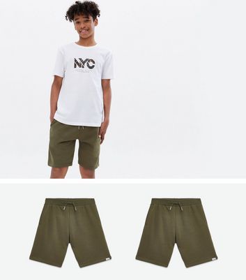 Boys 2 Pack Khaki Jersey Shorts | New Look