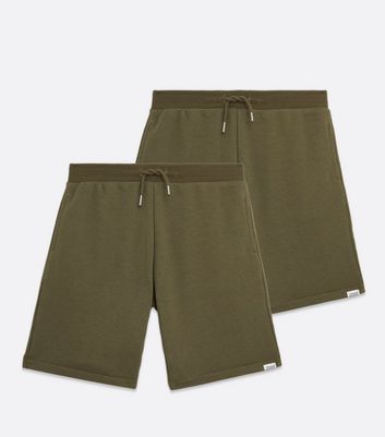 Boys 2 Pack Khaki Jersey Shorts | New Look